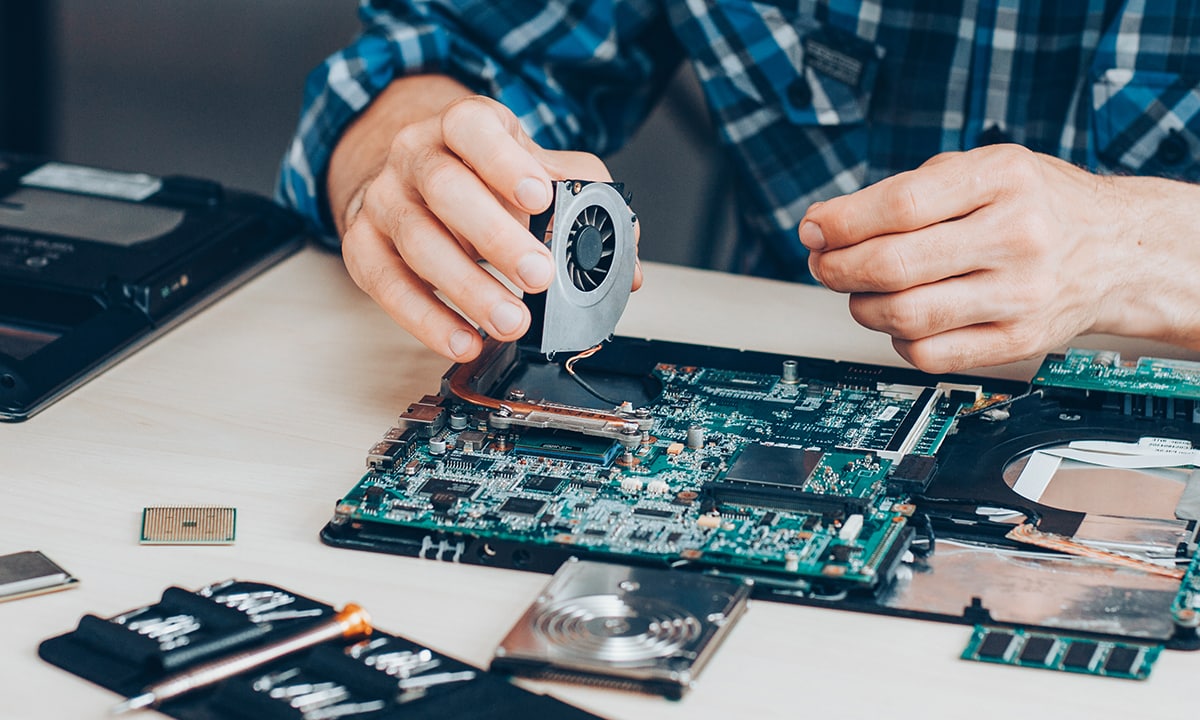 Workshop repair assessment of electronic components.