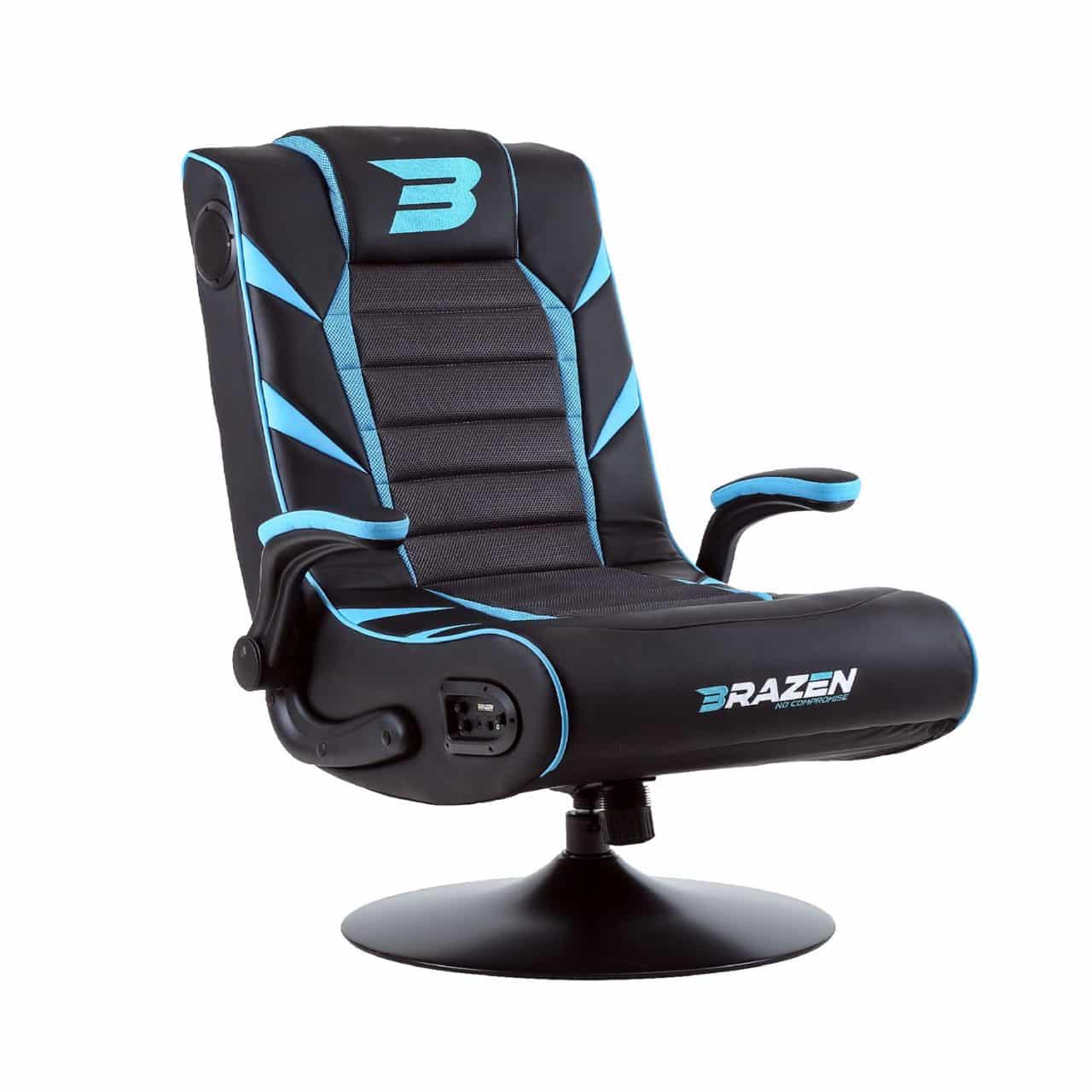 BraZen Panther Elite Bluetooth Gaming Chair Blue Arcade Direct