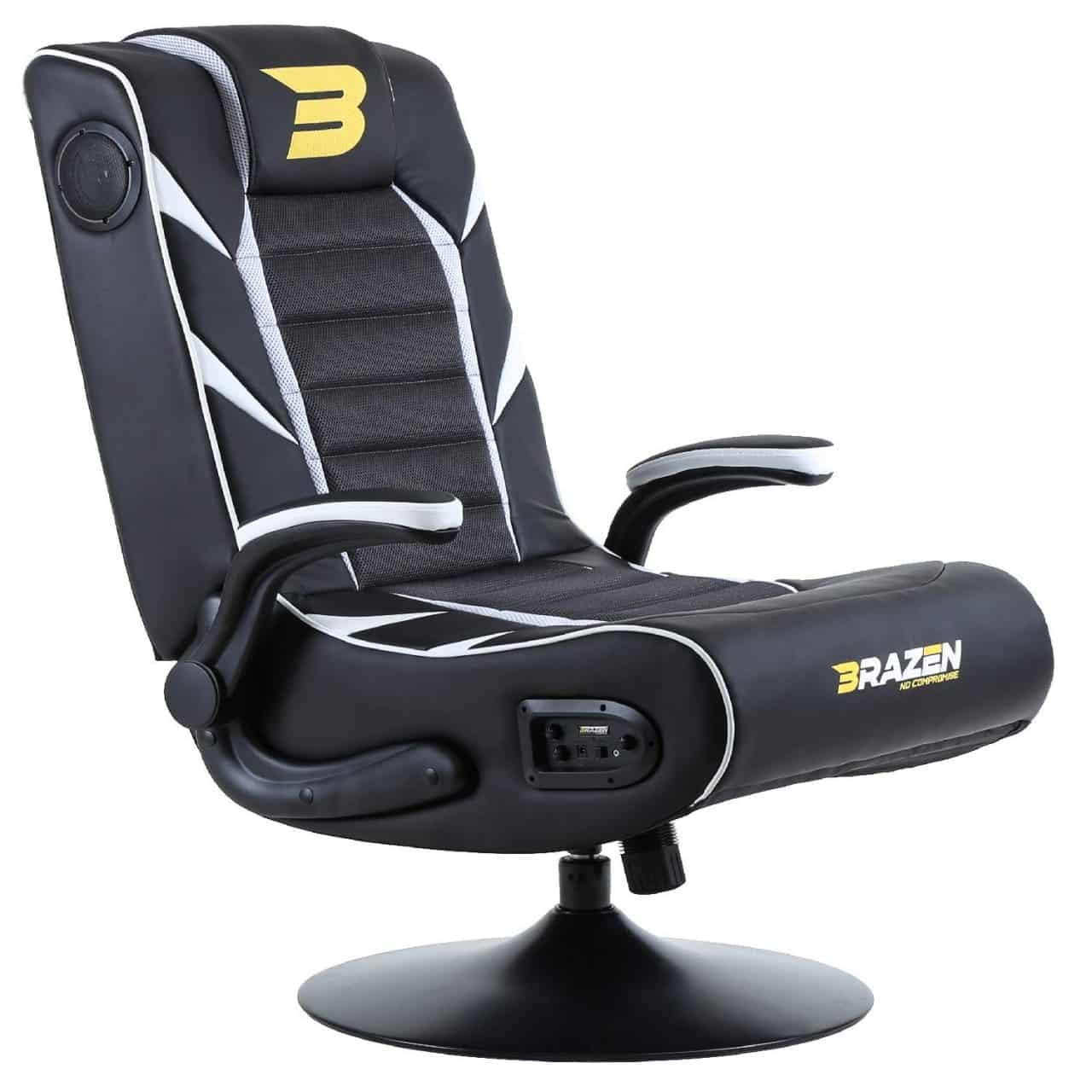 BraZen Panther Elite Bluetooth Gaming Chair - White | Arcade Direct