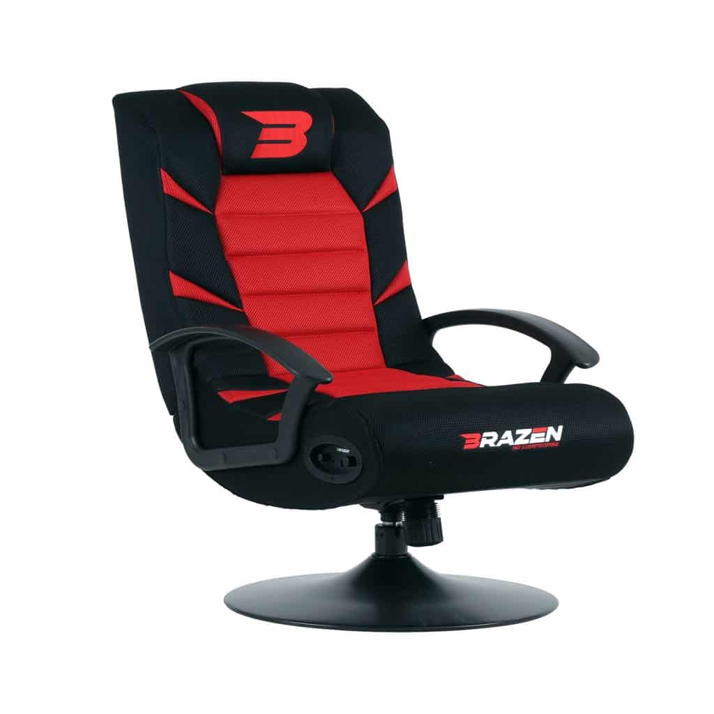 BraZen Pride 2.1 Bluetooth Gaming Chair - Black & Red | Arcade Direct