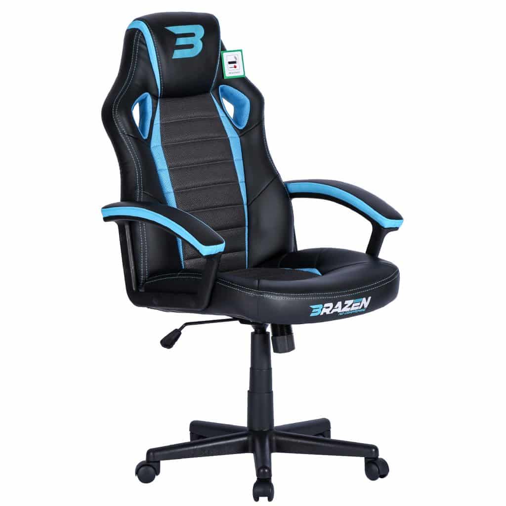 BraZen Salute PC Gaming Chair Blue Arcade Direct
