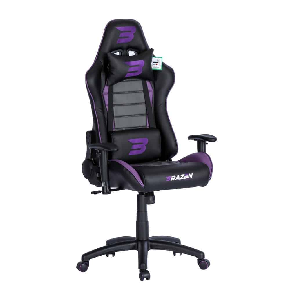 BraZen Sentinel Elite PC Gaming Chair - Purple | Arcade Direct