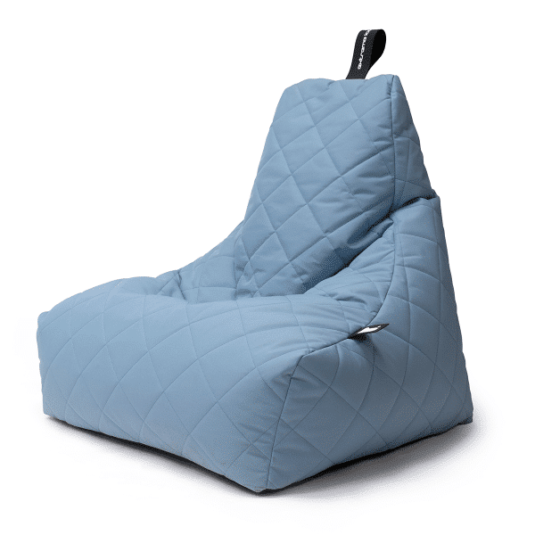 Sky Blue Quilted Outdoor Luxury Beanbag for Gaming